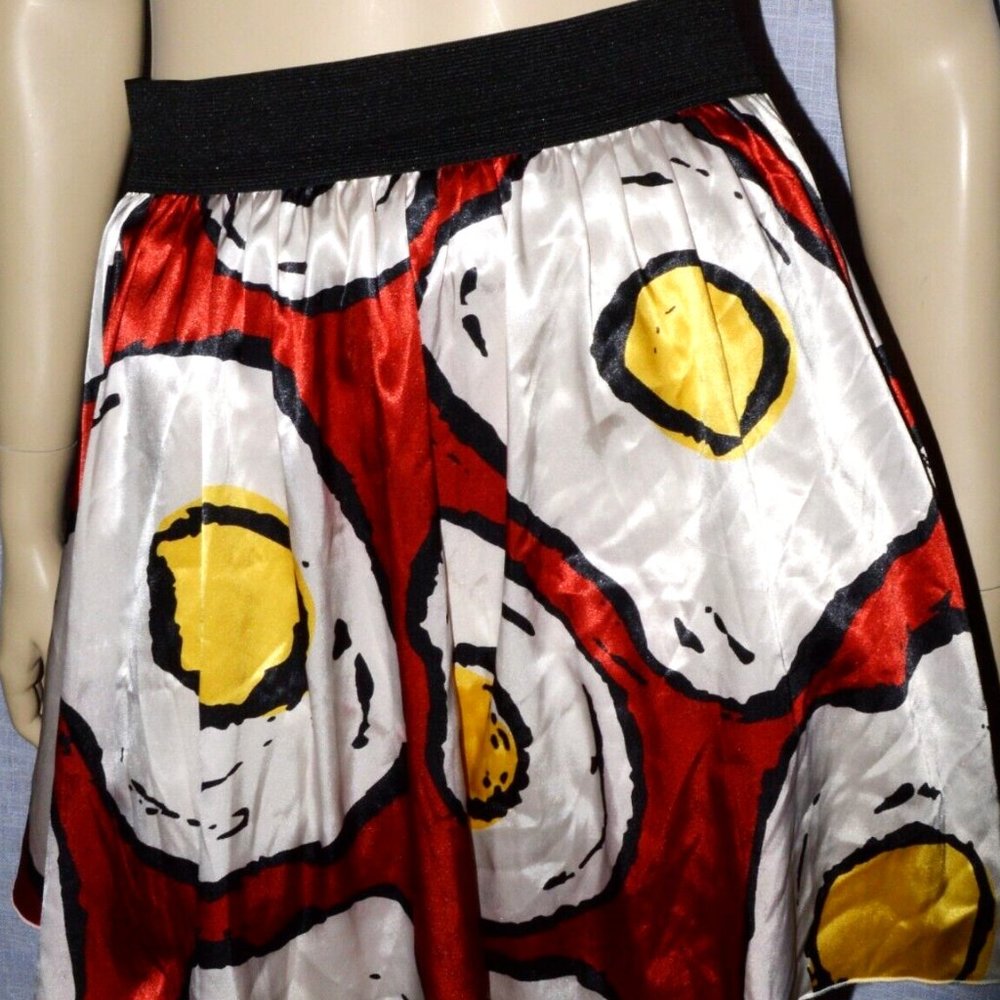 THE RODNIK BAND SMALL SATIN MINI SKIRT RARE POP ART BOHO BRITISH DESIGNER ITALY - Picture 3 of 6